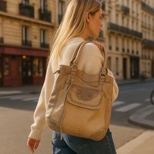Sam Edelman Tan Leather Tote with Classic Design